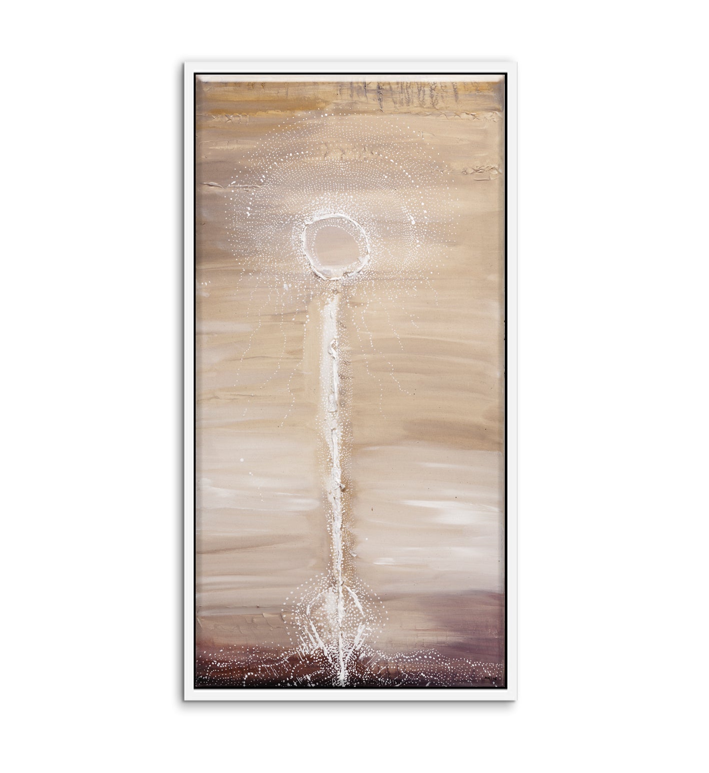 Wish – Original abstract painting by Australian artist Ani Ipradjian, inspired by childhood memories and the symbolic beauty of dandelion seeds floating through the air with hope and intention.