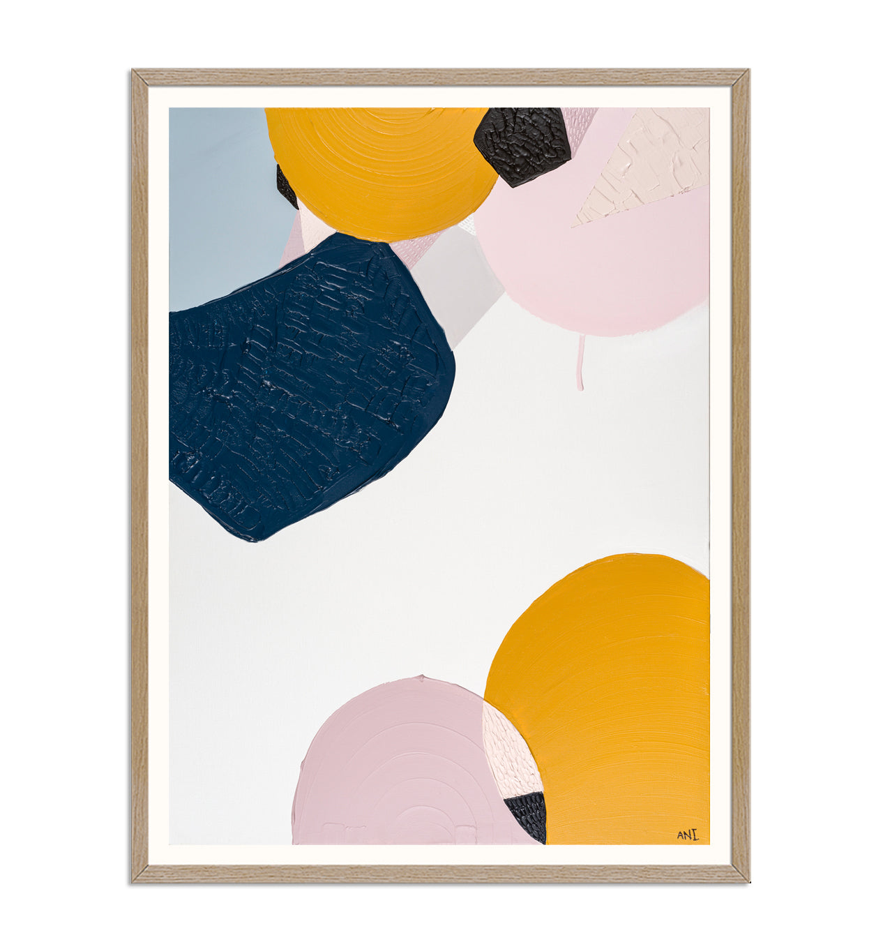 "Noosa Heads 2" print by Australian artist Ani Ipradjian – abstract coastal artwork inspired by the beaches and marine life of Noosa, featuring rich blues and fluid textures for modern coastal interiors.