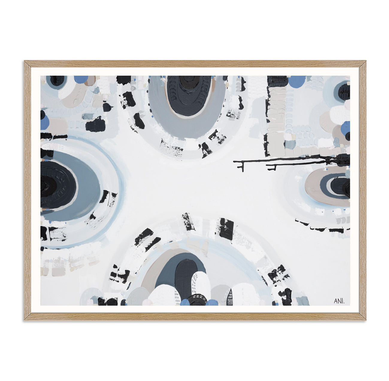 Bluestone Spirit – abstract print by Ani Ipradjian featuring layered textures and deep blue-grey tones inspired by Melbourne’s historic bluestone architecture and Australian cultural heritage