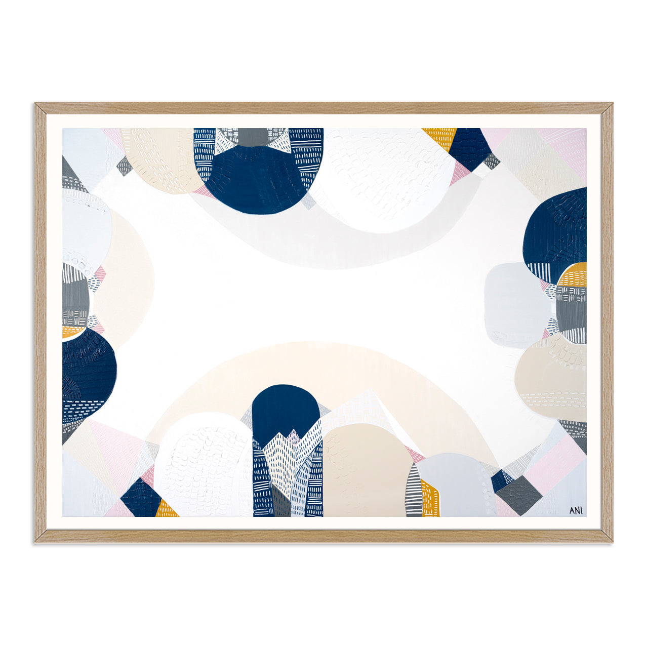 Blue Mountains Spirit – abstract Australian landscape print by Ani Ipradjian featuring soft blue tones and textured layers inspired by the eucalyptus haze and scenic beauty of Sydney’s Blue Mountains.