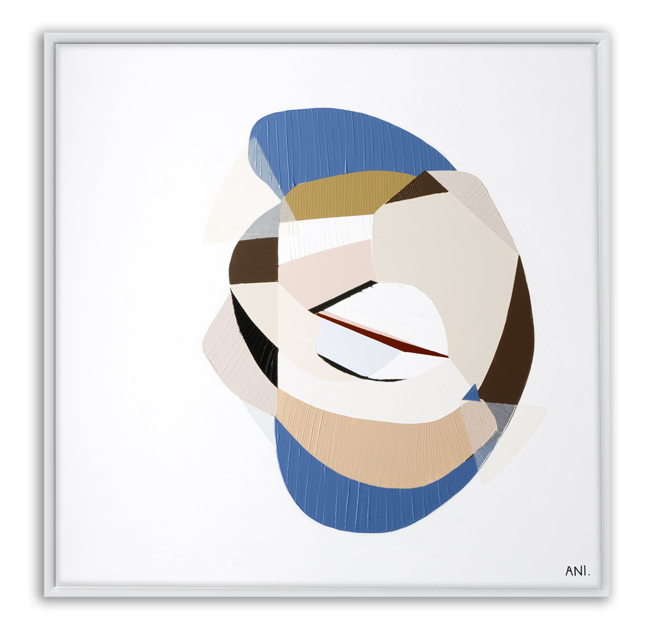 "Golden Sapphire 1" – Original abstract painting by Australian artist Ani Ipradjian, inspired by golden and blue sapphires, family legacy, and the elegance of gemstone colour palettes.