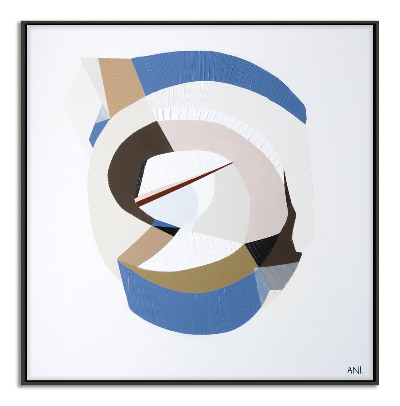 "Golden Sapphire 2" – Original abstract painting by Australian artist Ani Ipradjian, inspired by golden and blue sapphires, family legacy, and the elegance of gemstone colour palettes.