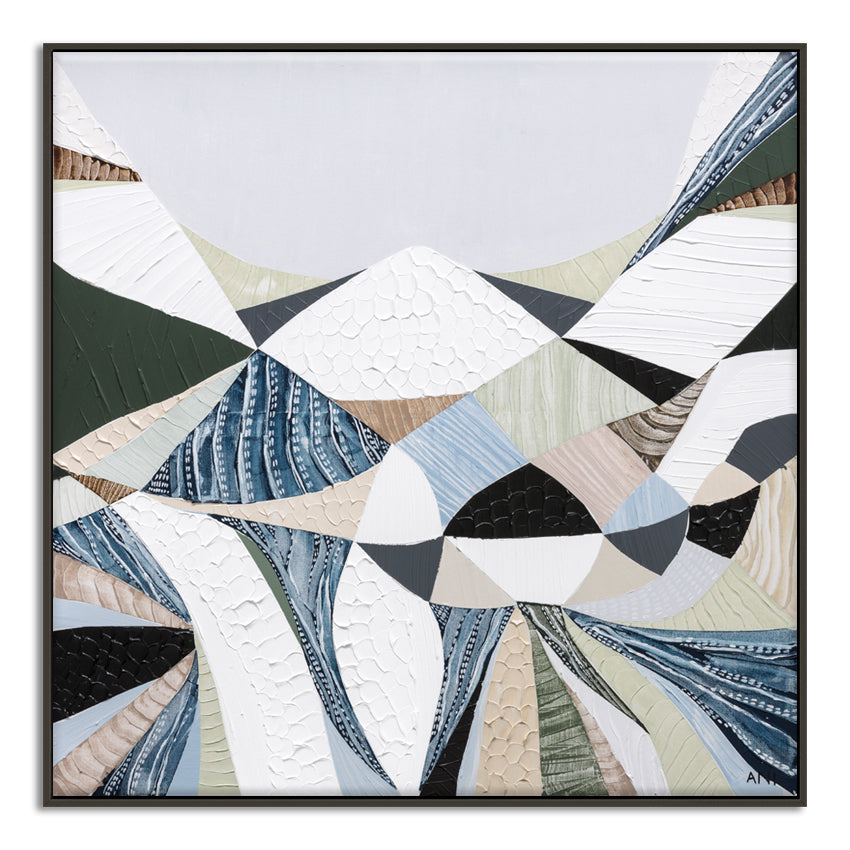 Ani Ipradjian Austrlian Artist Abstract Australian mountain landscape painting inspired by the Great Dividing Range, featuring earthy browns, sage greens, and rich textures capturing native bushland across Queensland, New South Wales, and Victoria—perfect for art collectors, interior designers, and lovers of contemporary Australian wall art worldwide.