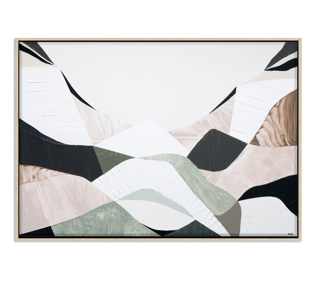 "Great Dividing Ranges" – Original abstract mountain landscape painting by Australian artist Ani Ipradjian, inspired by Australia's most iconic range, with layered textures and earthy tones.