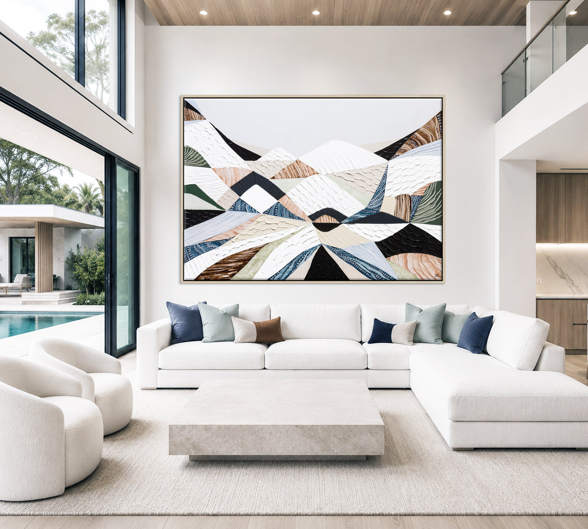 Great Dividing Ranges original Australian mountain landscape painting by Melbourne-based Australian artist Ani Ipradjian, textured acrylic and mixed media canvas artwork in earthy browns and sage greens, framed in Tasmanian Oak, with Australian wall art, canvas prints and giclée fine art prints available.