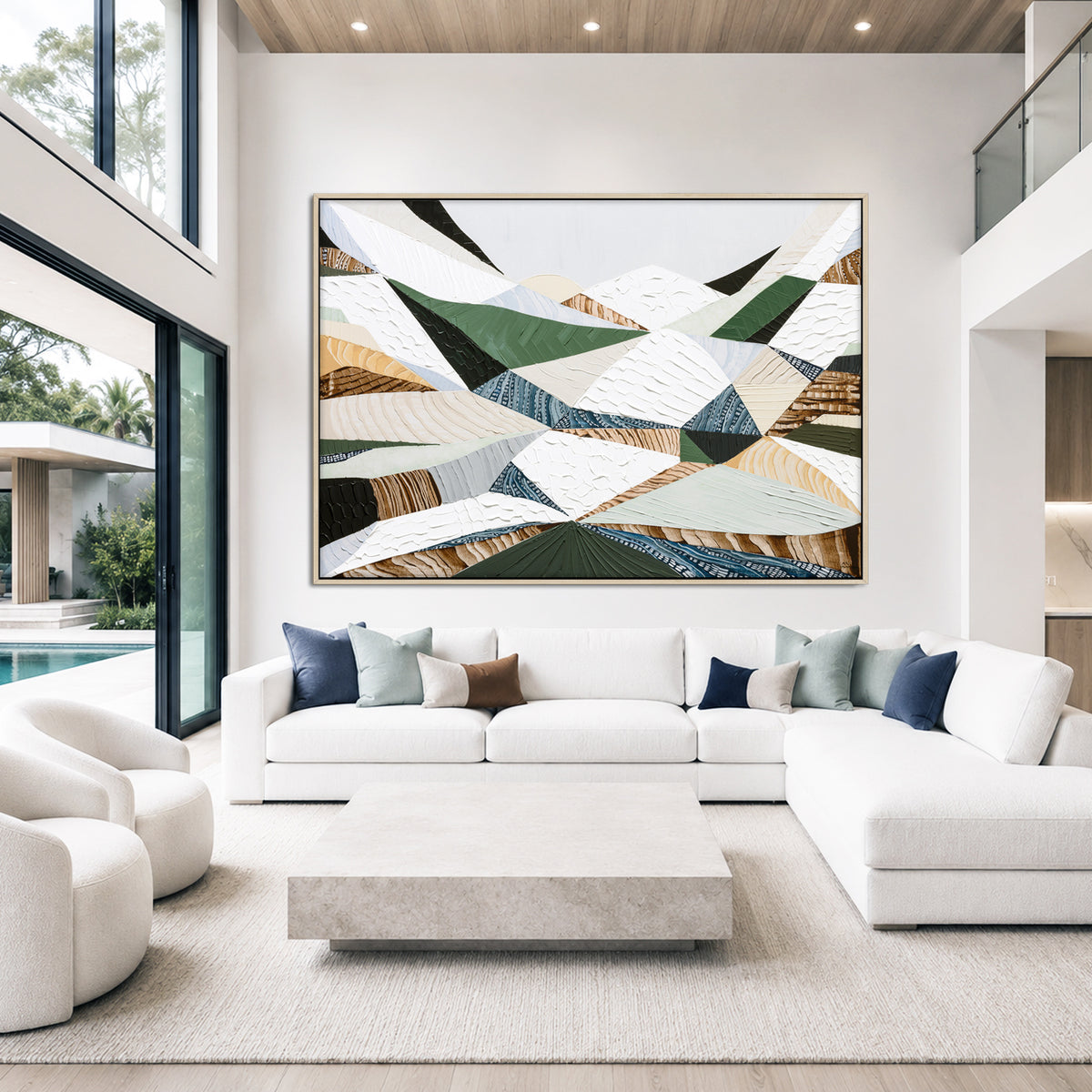 Great Dividing Ranges original Australian mountain landscape painting by Melbourne-based Australian artist Ani Ipradjian, textured acrylic and mixed media canvas artwork in earthy browns and sage greens, framed in Tasmanian Oak, with Australian wall art, canvas prints and giclée fine art prints available.