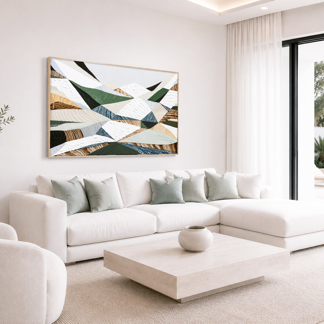 Great Dividing Ranges original Australian mountain landscape painting by Melbourne-based Australian artist Ani Ipradjian, textured acrylic and mixed media canvas artwork in earthy browns and sage greens, framed in Tasmanian Oak, with Australian wall art, canvas prints and giclée fine art prints available.