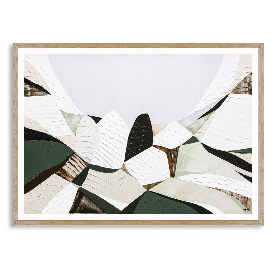 Great Dividing Mountain Ranges abstract landscape print Australian mountain wall art, modern contemporary decor with earthy tones green hues and textured design inspired by iconic Australian bushland and scenic terrain