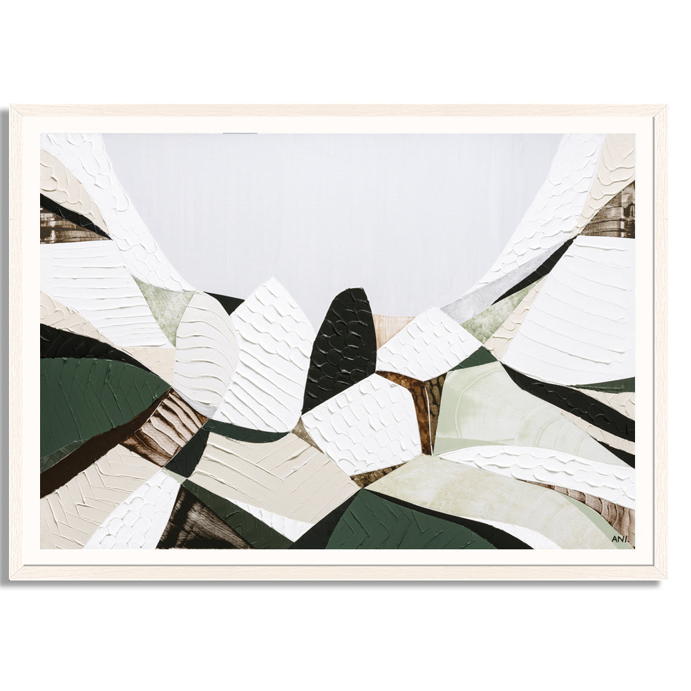 Great Dividing Mountain Ranges abstract landscape print Australian mountain wall art, modern contemporary decor with earthy tones green hues and textured design inspired by iconic Australian bushland and scenic terrain