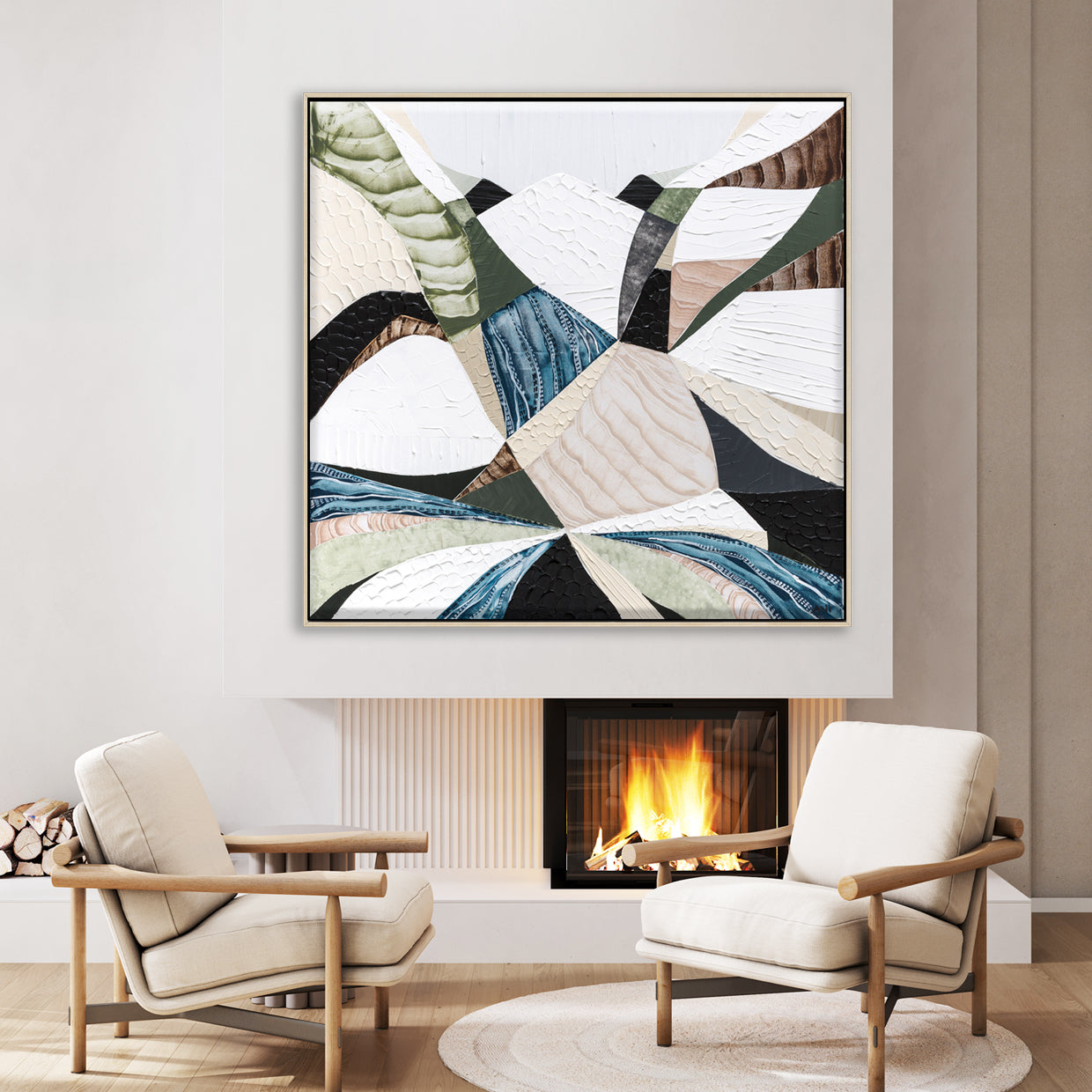 Great Dividing Plateau 2 abstract Australian mountain landscape artwork by Melbourne artist Ani Ipradjian, inspired by the Great Dividing Range, featuring earthy tones, layered textures, and native bushland, contemporary Australian art for collectors and interiors worldwide