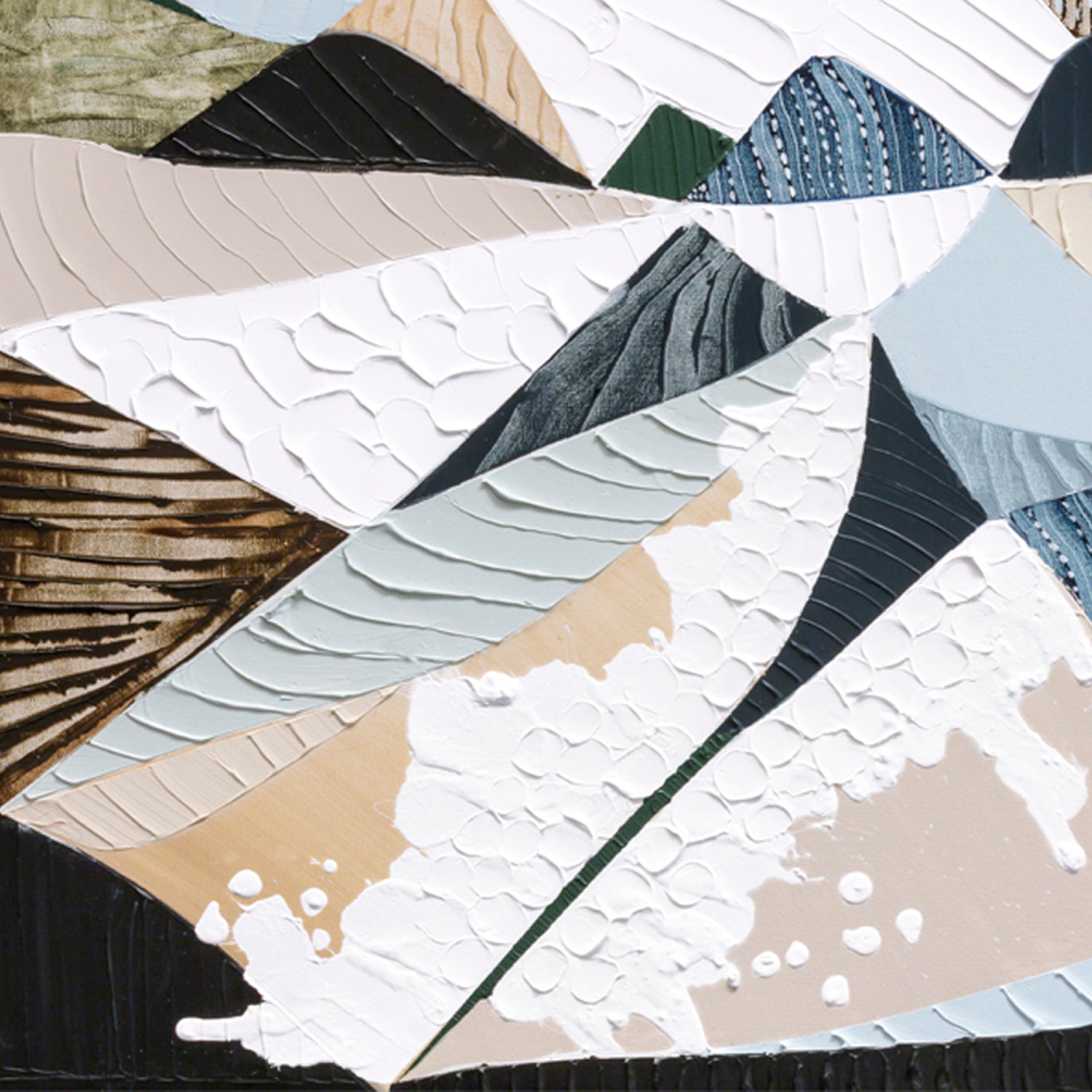 Great Dividing Plateau 14 Australian abstract mountain landscape painting and art print by Melbourne-based, Australian-based artist Ani Ipradjian, inspired by the Great Dividing Range, featuring earthy browns, sage greens, rich textures and native Australian bushland.