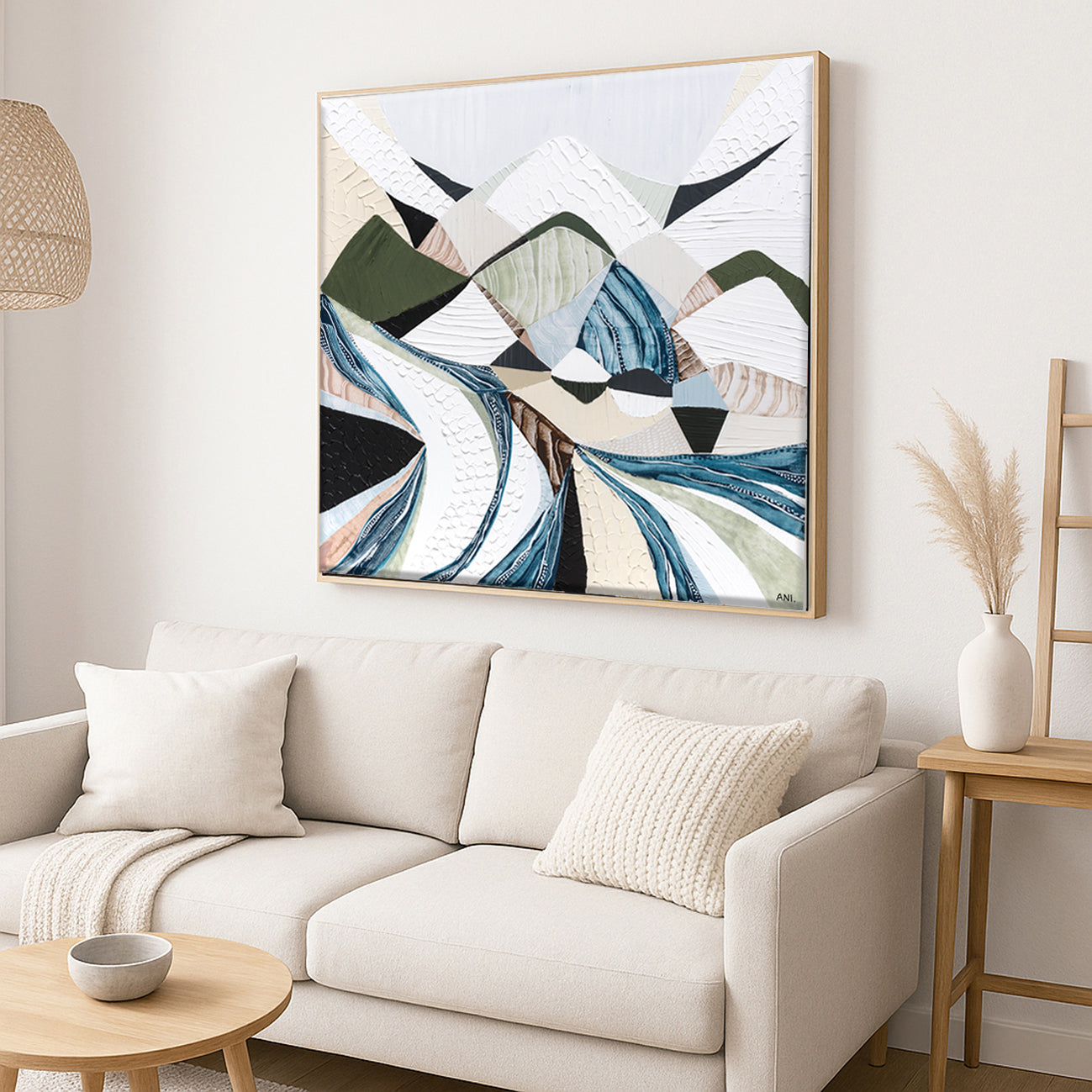 Great Dividing Plateau 1 abstract Australian mountain landscape artwork by Melbourne artist Ani Ipradjian, inspired by the Great Dividing Range, featuring earthy tones, layered textures, and native bushland, contemporary Australian art for collectors and interiors worldwide
