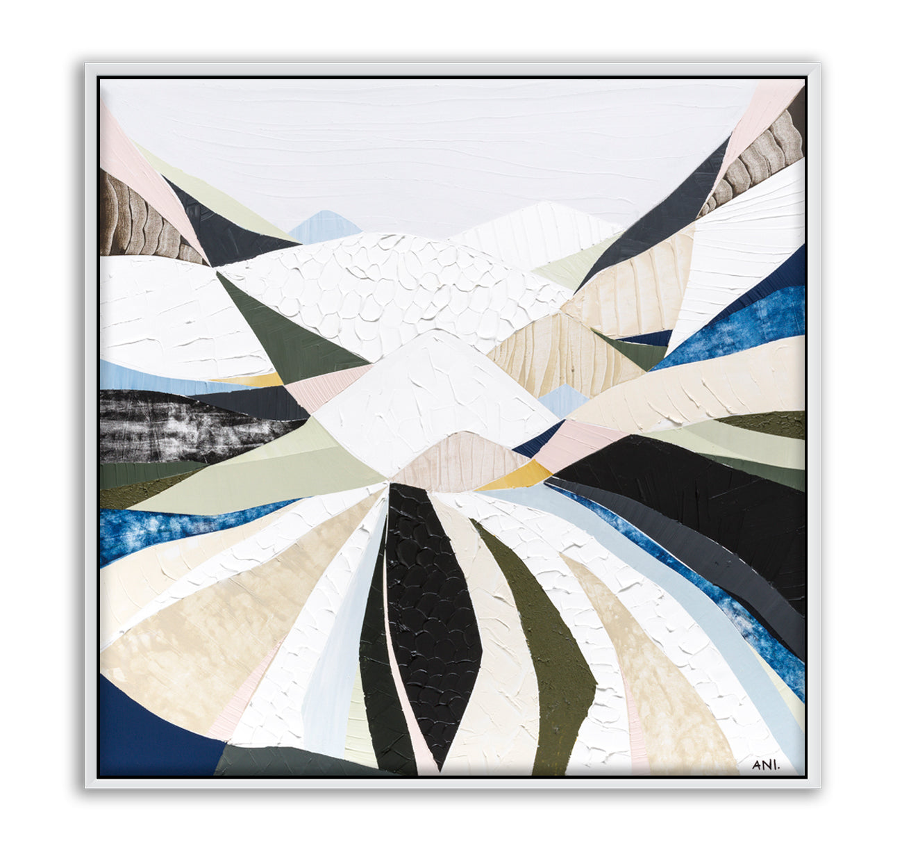 Great Dividing Plateau 2 abstract Australian mountain landscape artwork by Melbourne artist Ani Ipradjian, inspired by the Great Dividing Range, featuring earthy tones, layered textures, and native bushland, contemporary Australian art for collectors and interiors worldwide