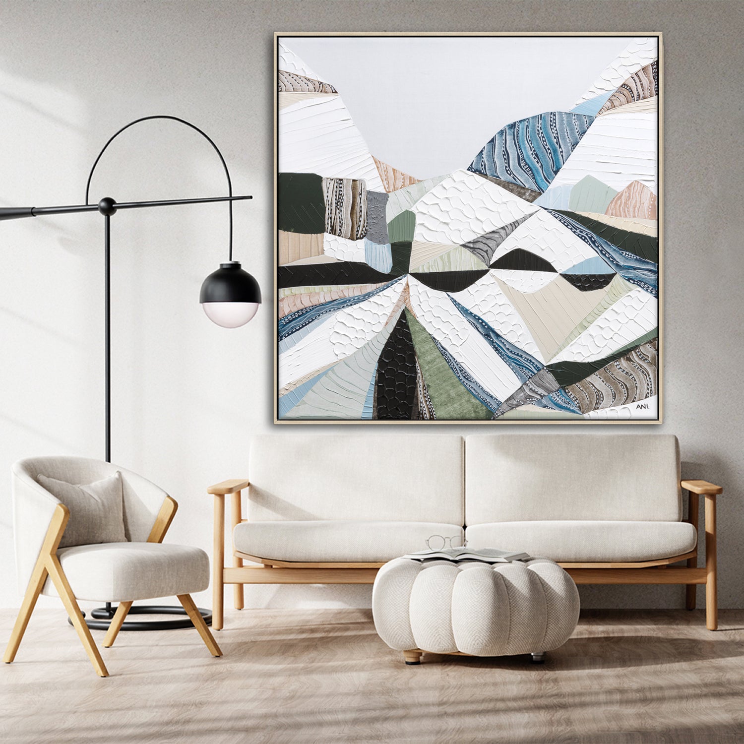 Great Dividing Plateau 6 abstract Australian mountain landscape painting by Melbourne artist Ani Ipradjian, inspired by the Great Dividing Range across Queensland, New South Wales, and Victoria, featuring earthy tones, sage greens, and rich textured layers, contemporary Australian wall art for collectors and interior designers worldwide