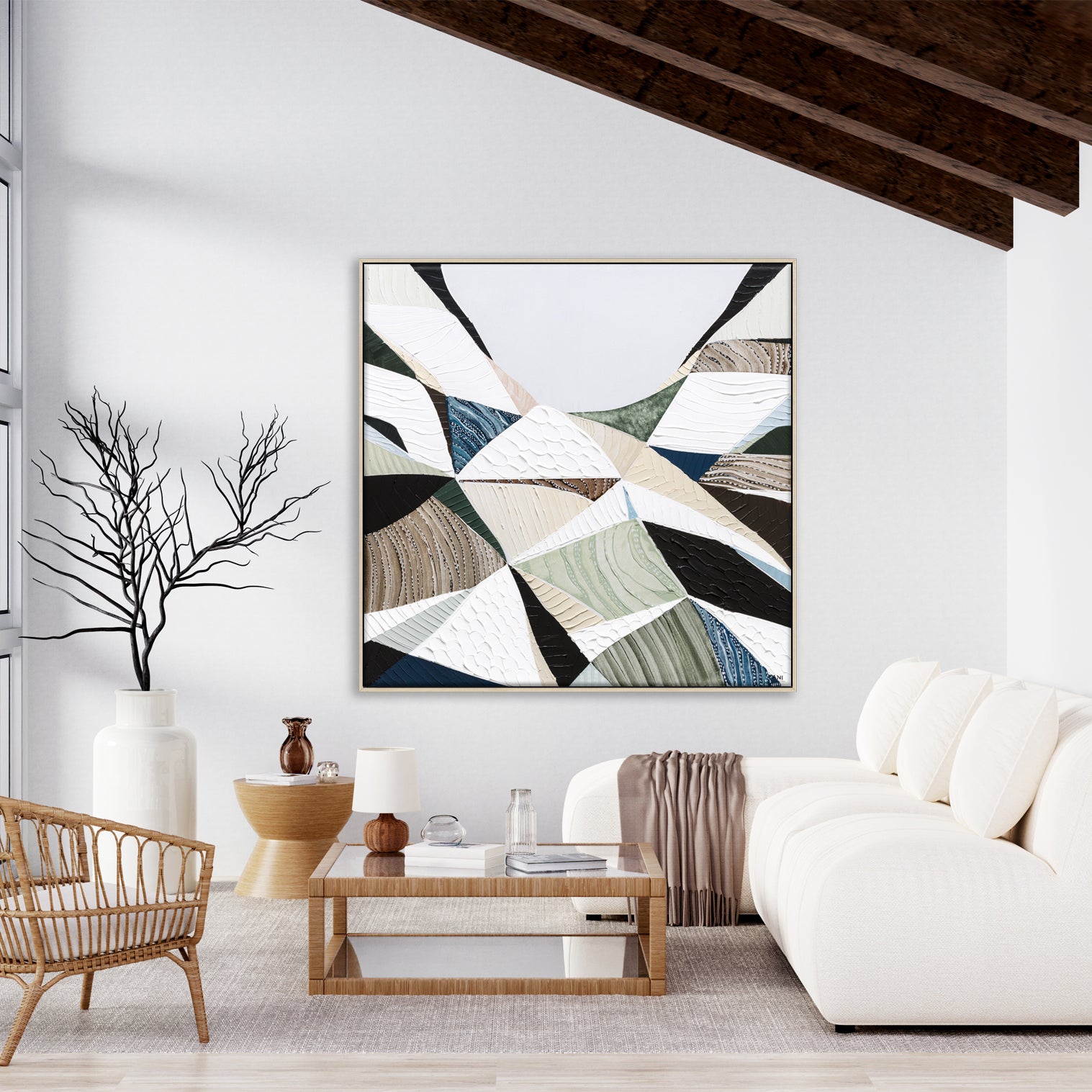Great Dividing Plateau 8 abstract Australian mountain landscape painting by Melbourne artist Ani Ipradjian, featuring earthy browns, sage greens, and rich textured layers inspired by the Great Dividing Range. Contemporary Australian wall art capturing native bushland, rugged terrain, and the natural beauty of Queensland, New South Wales, and Victoria, ideal for art collectors, interior designers, and lovers of Australian landscape paintings.