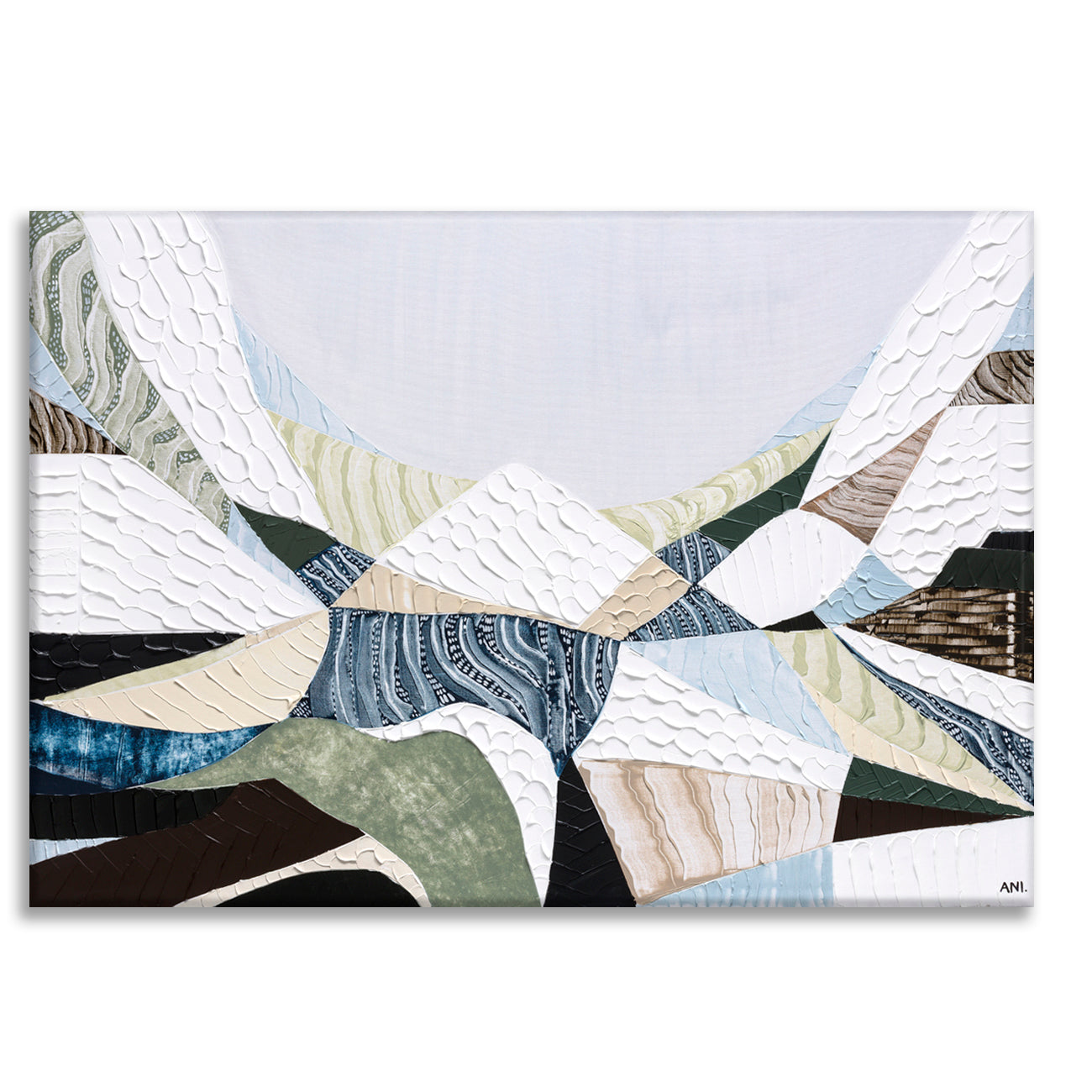 Great Dividing Range original abstract mountain landscape painting Australia, large textured Australian wall art with earthy browns and sage greens, contemporary acrylic artwork inspired by native bushland across Queensland New South Wales Victoria