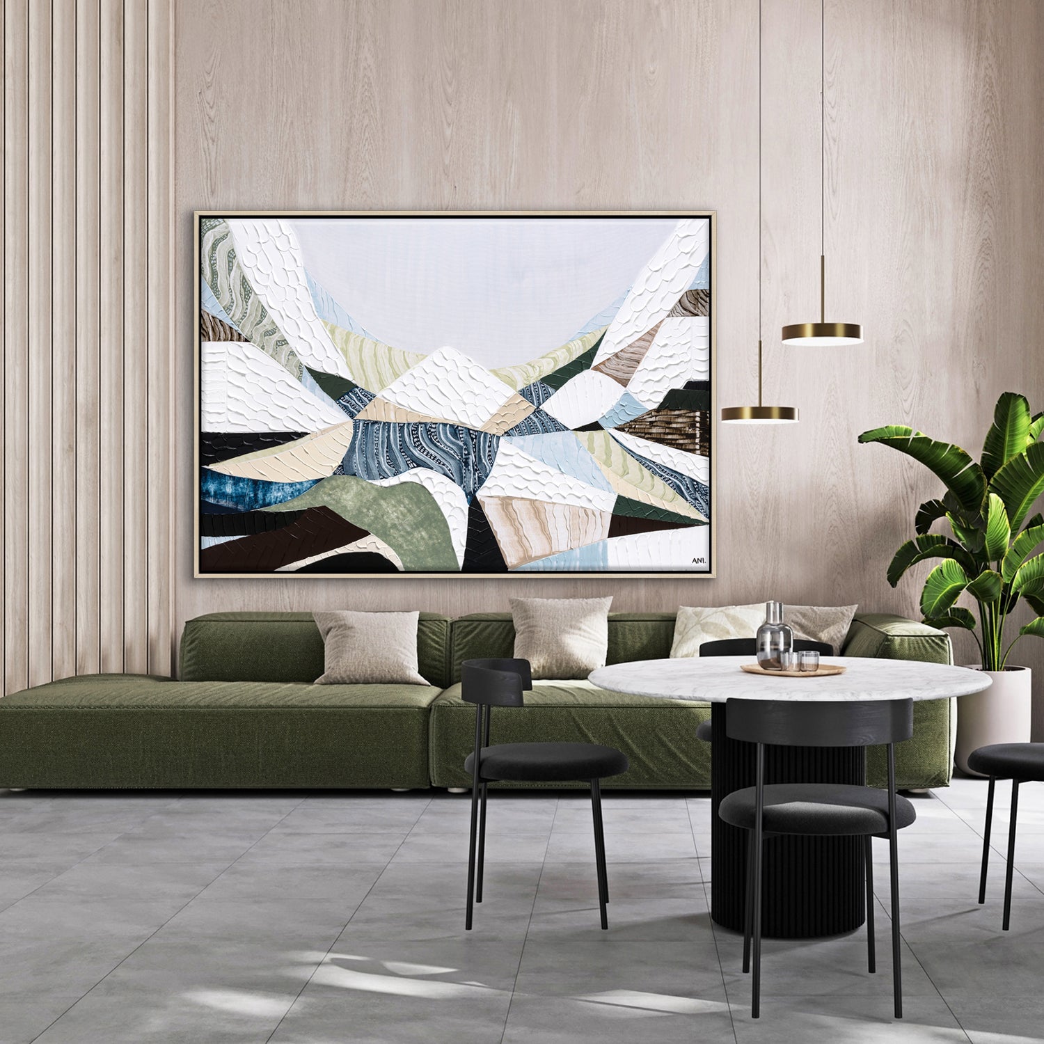 Great Dividing Range original abstract mountain landscape painting Australia, large textured Australian wall art with earthy browns and sage greens, contemporary acrylic artwork inspired by native bushland across Queensland New South Wales Victoria