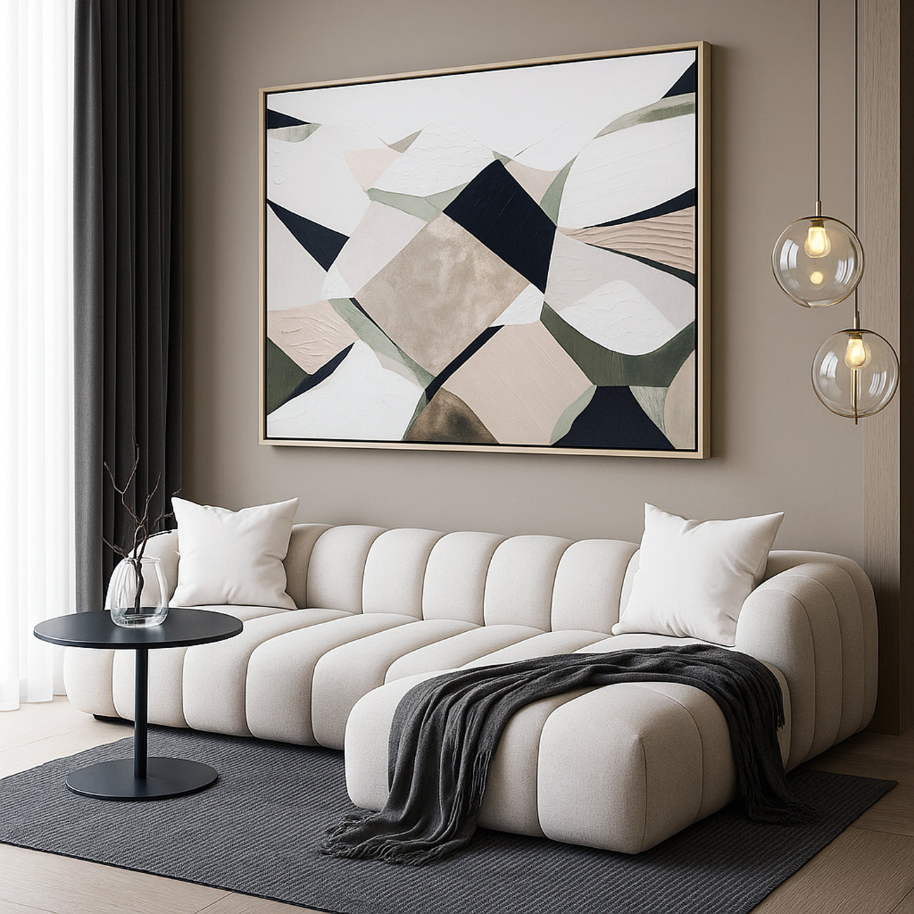 "Great Dividing Ranges" – Original abstract landscape painting by Australian artist Ani Ipradjian, featuring earthy browns, sage greens, and rich textures inspired by Australia’s iconic mountain range spanning Queensland, New South Wales, and Victoria; perfect for collectors of Australian art, nature-inspired interiors, and global art enthusiasts.