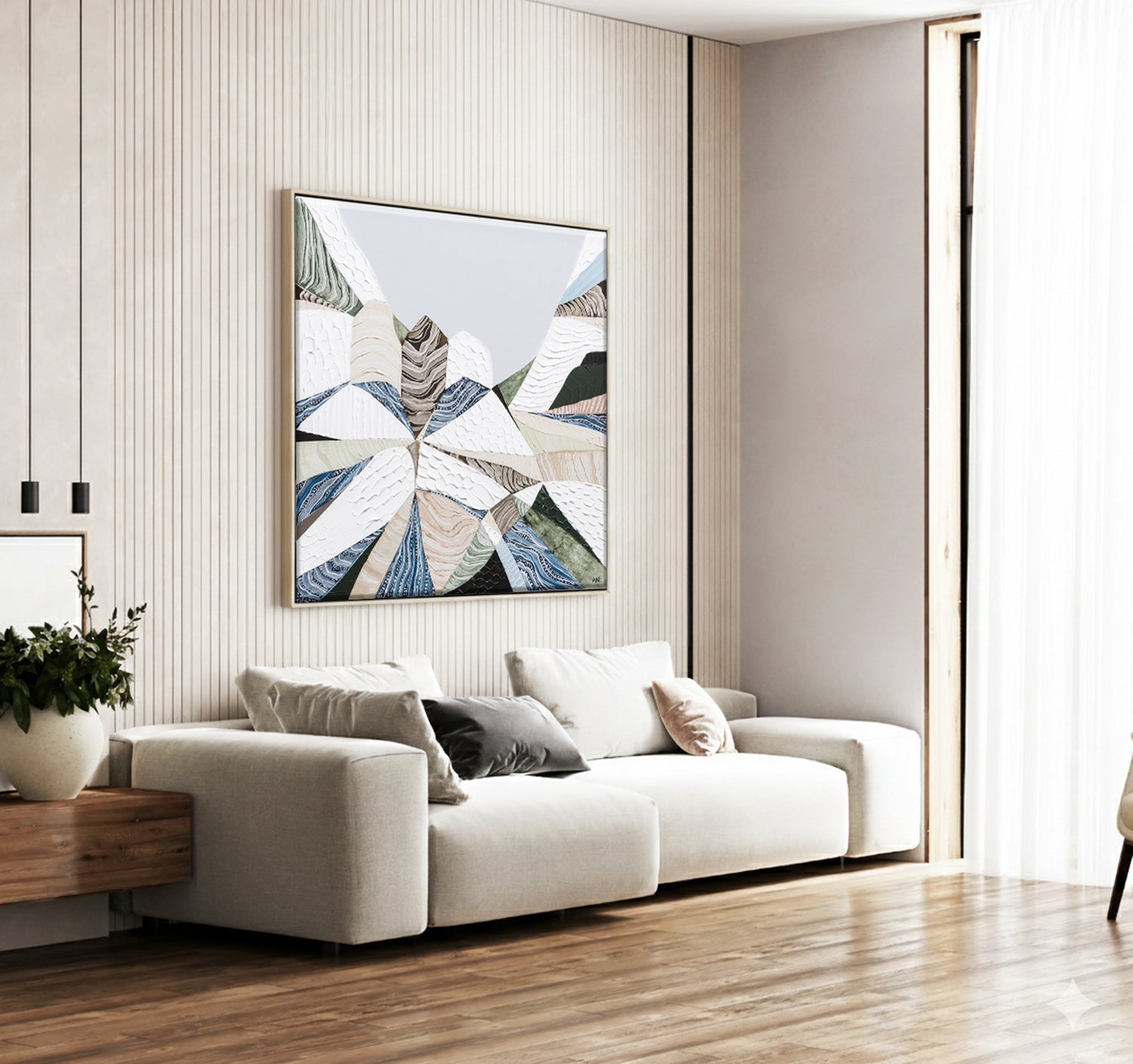 Great Dividing Plateau 7 abstract Australian mountain landscape painting by Melbourne artist Ani Ipradjian, Australian artist inspired by the Great Dividing Range across Queensland, New South Wales, and Victoria, featuring earthy tones, sage greens, and rich textured layers, contemporary Australian wall art for collectors and interior designers worldwide