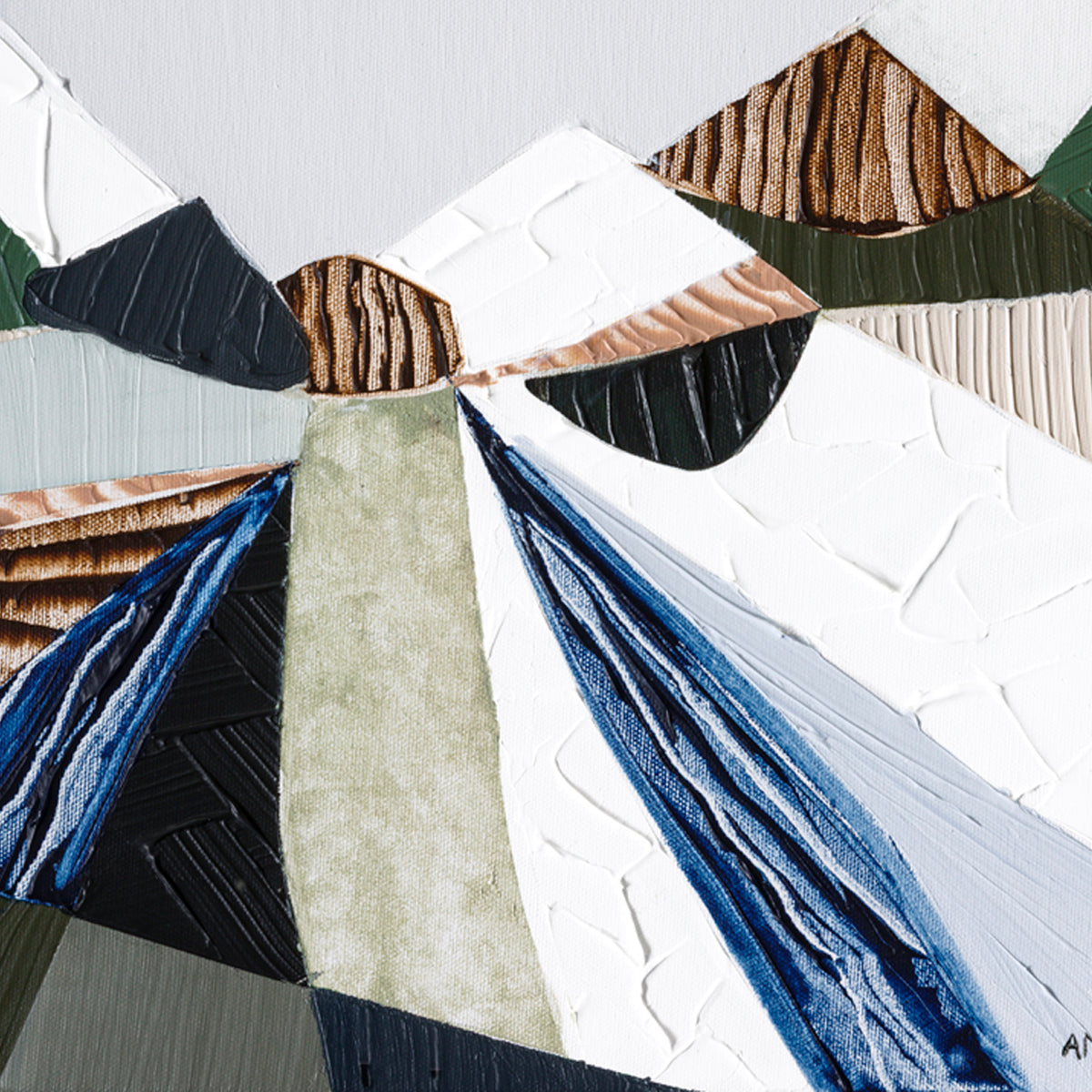 Heart of the Ranges 2 original Australian landscape painting by Melbourne-based Australian artist Ani Ipradjian, inspired by the Great Dividing Ranges with earthy tones, native bushland colours and textured abstract detail, available as original Australian art, affordable wall art and fine art prints.