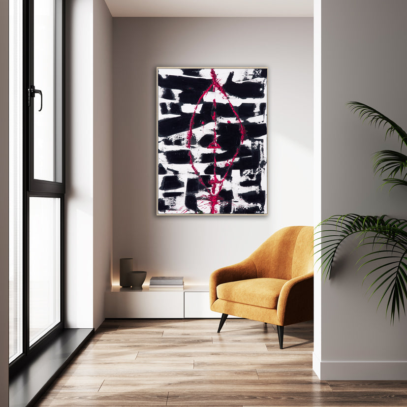 Mask – Original abstract painting by Australian artist Ani Ipradjian, reflecting her Armenian-Australian identity, emotional resilience, and the hidden strength behind joyful expression.