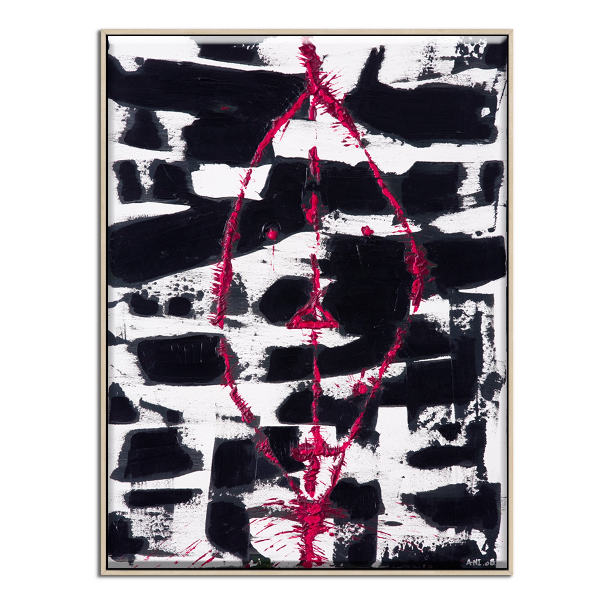 Mask Joy" – Original abstract painting by Australian artist Ani Ipradjian, reflecting her Armenian-Australian identity, emotional resilience, and the hidden strength behind joyful expression.