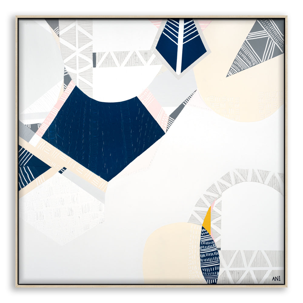 "Melbourne Star" – Original abstract painting by Australian artist Ani Ipradjian, inspired by the iconic Ferris wheel in Docklands, Melbourne, featuring glowing urban textures and forms.