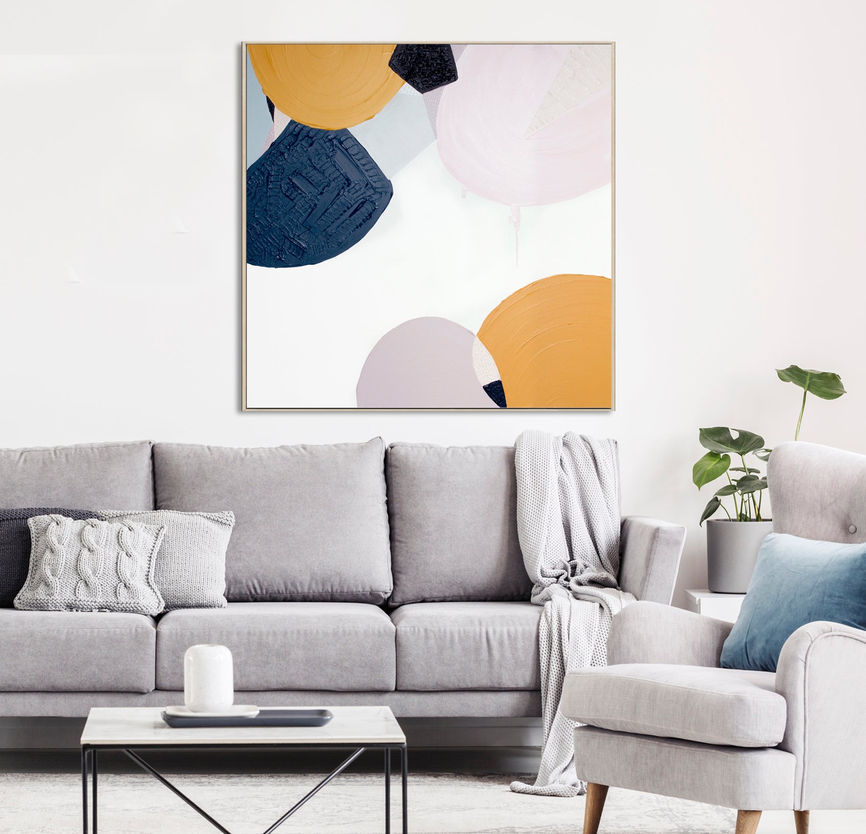 "Noosa Heads 1" print by Australian artist Ani Ipradjian – abstract coastal artwork inspired by the beaches and marine life of Noosa, featuring rich blues and fluid textures for modern coastal interiors.