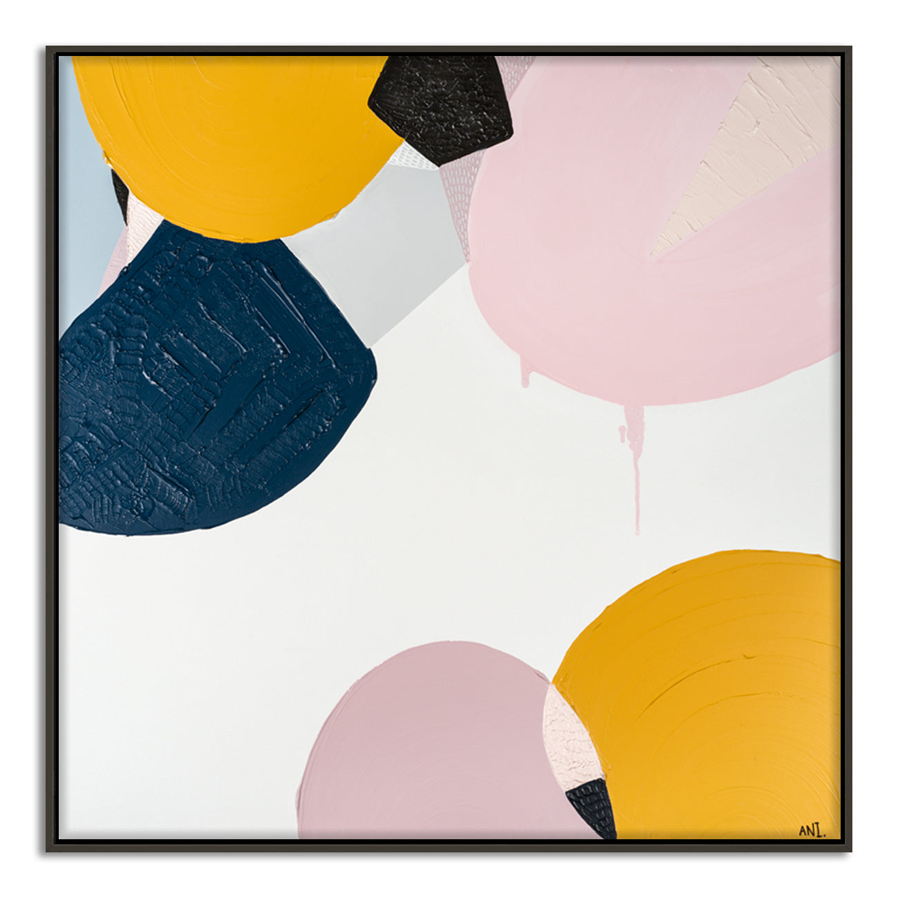 "Noosa Heads 1" print by Australian artist Ani Ipradjian – abstract coastal artwork inspired by the beaches and marine life of Noosa, featuring rich blues and fluid textures for modern coastal interiors.