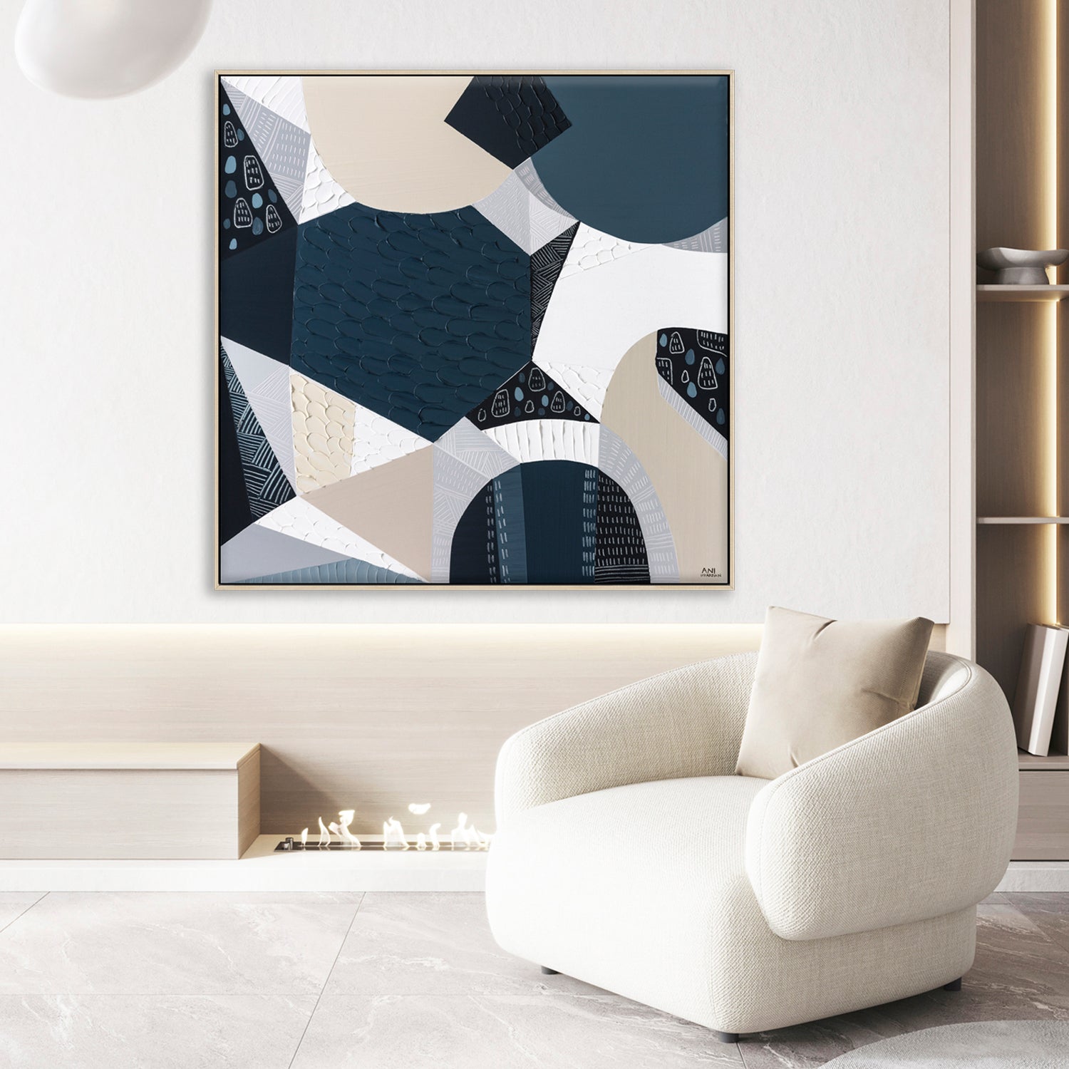 Olivine Basalt original abstract painting by Ani Ipradjian, Australian artist, inspired by Australia's iconic volcanic bluestone. Contemporary Australian art featuring rich textures, earthy tones, and layered acrylic and mixed media, celebrating Victorian bluestone architecture, historic buildings, churches, and the natural beauty of Australian basalt. Ideal for art collectors, interior designers, and lovers of Australian landscape and contemporary wall art.