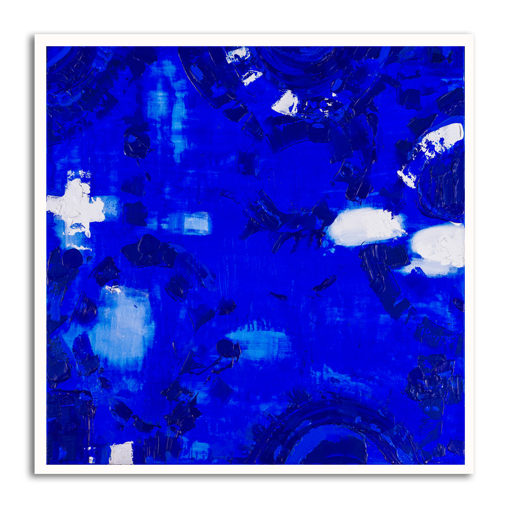 “Peninsula Life” coastal print by Ani Ipradjian – abstract artwork inspired by Victoria’s Mornington Peninsula, featuring ocean blues and soft cliffside textures.