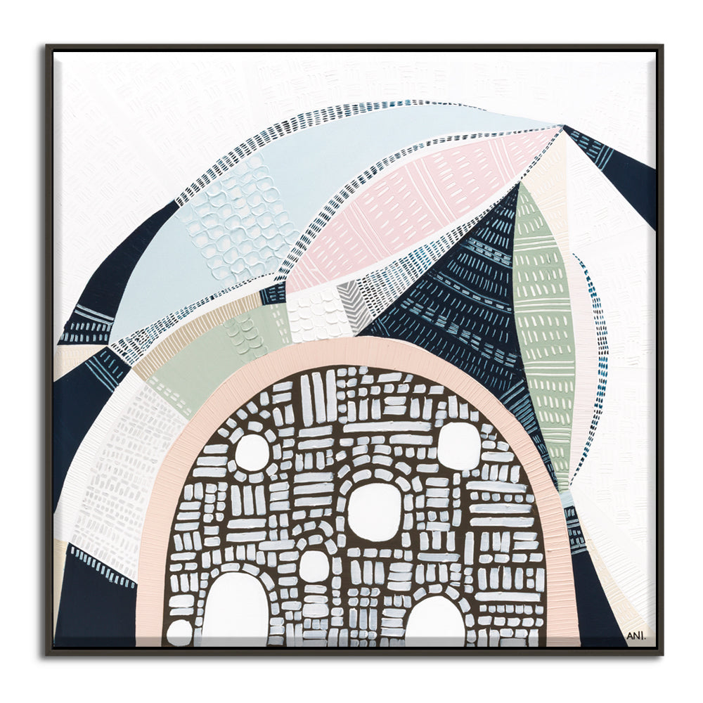 Pink Salt 2 by Ani Ipradjian, abstract Australian landscape painting inspired by the Pink Lake in Esperance Western Australia, showcasing vibrant pinks, teals, and textured layers, ideal for art collectors and modern interior design.