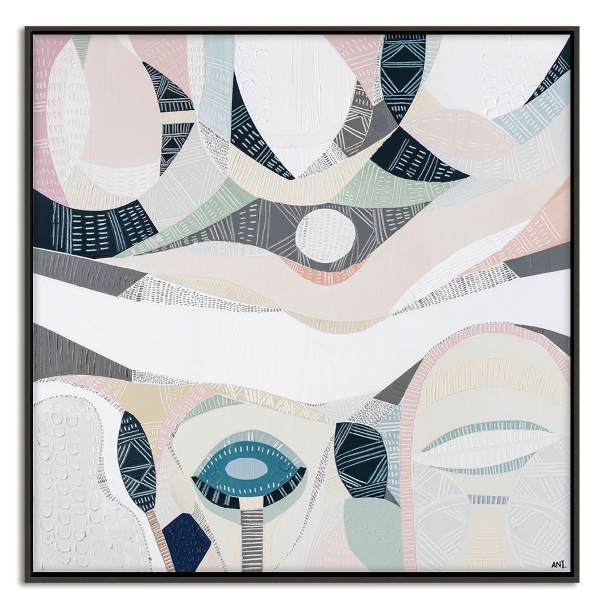 Pink Salt Lake art print by Australian artist Ani Ipradjian – abstract landscape inspired by Western Australia’s vibrant pink lakes, featuring bold pink hues, textured details, and natural coastal elements. Perfect for collectors of modern Australian art and nature-inspired wall decor.