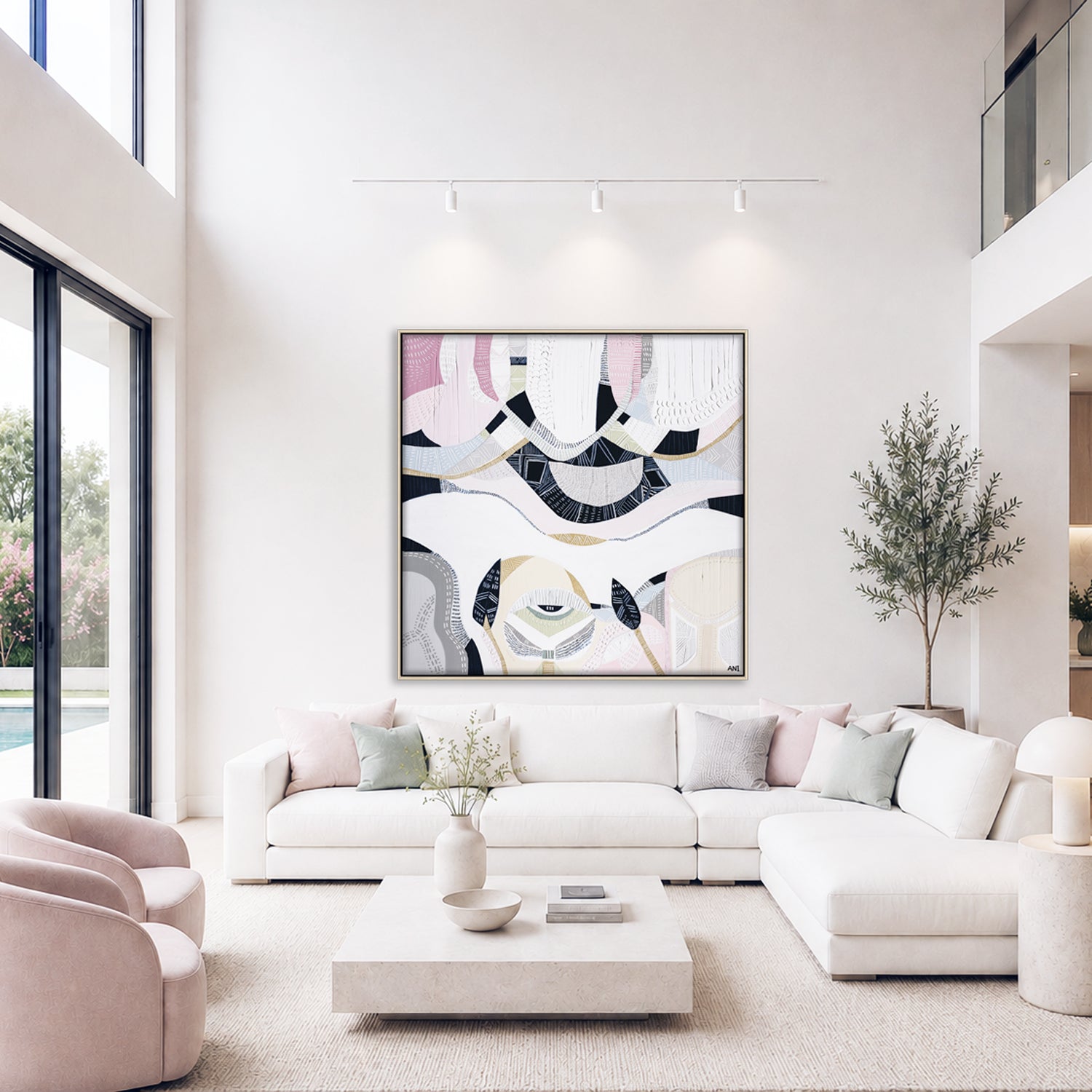 "Pink Lake Australia 3" – Original abstract painting by Australian artist Ani Ipradjian, inspired by Australia’s vibrant pink salt lakes, featuring textured hues of pink, red, and lilac.