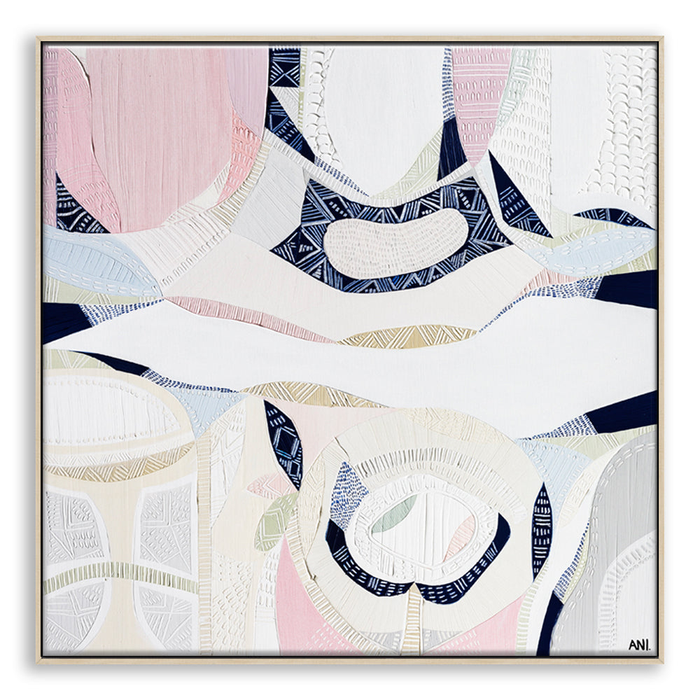 "Pink Lake Forest 2 print by Australian artist Ani Ipradjian. Abstract coastal artwork inspired by Esperance’s Pink Lake in Western Australia. Features pink and blue tones ideal for coastal interiors and global art buyers."