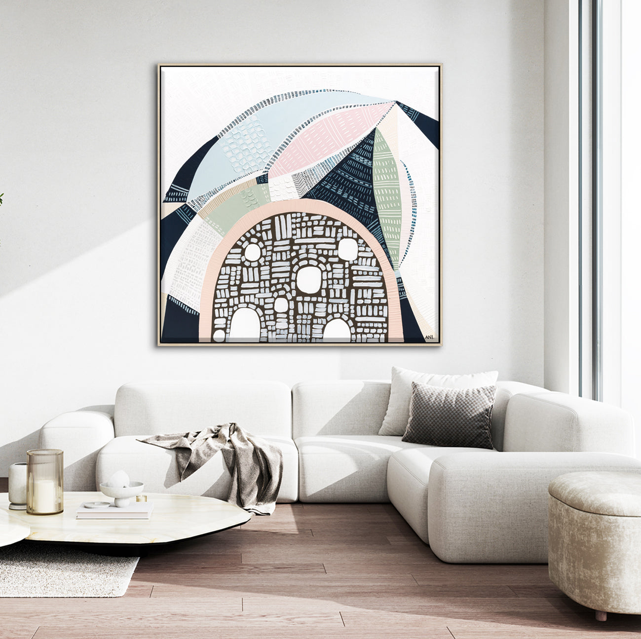 Pink Salt 2 by Ani Ipradjian, abstract Australian landscape painting inspired by the Pink Lake in Esperance Western Australia, showcasing vibrant pinks, teals, and textured layers, ideal for art collectors and modern interior design.