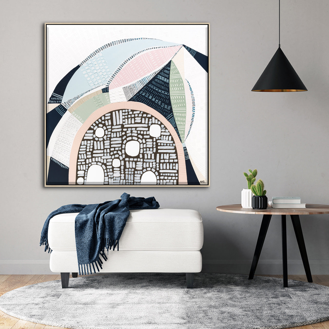 Pink Salt 2 by Ani Ipradjian, abstract Australian landscape painting inspired by the Pink Lake in Esperance Western Australia, showcasing vibrant pinks, teals, and textured layers, ideal for art collectors and modern interior design.