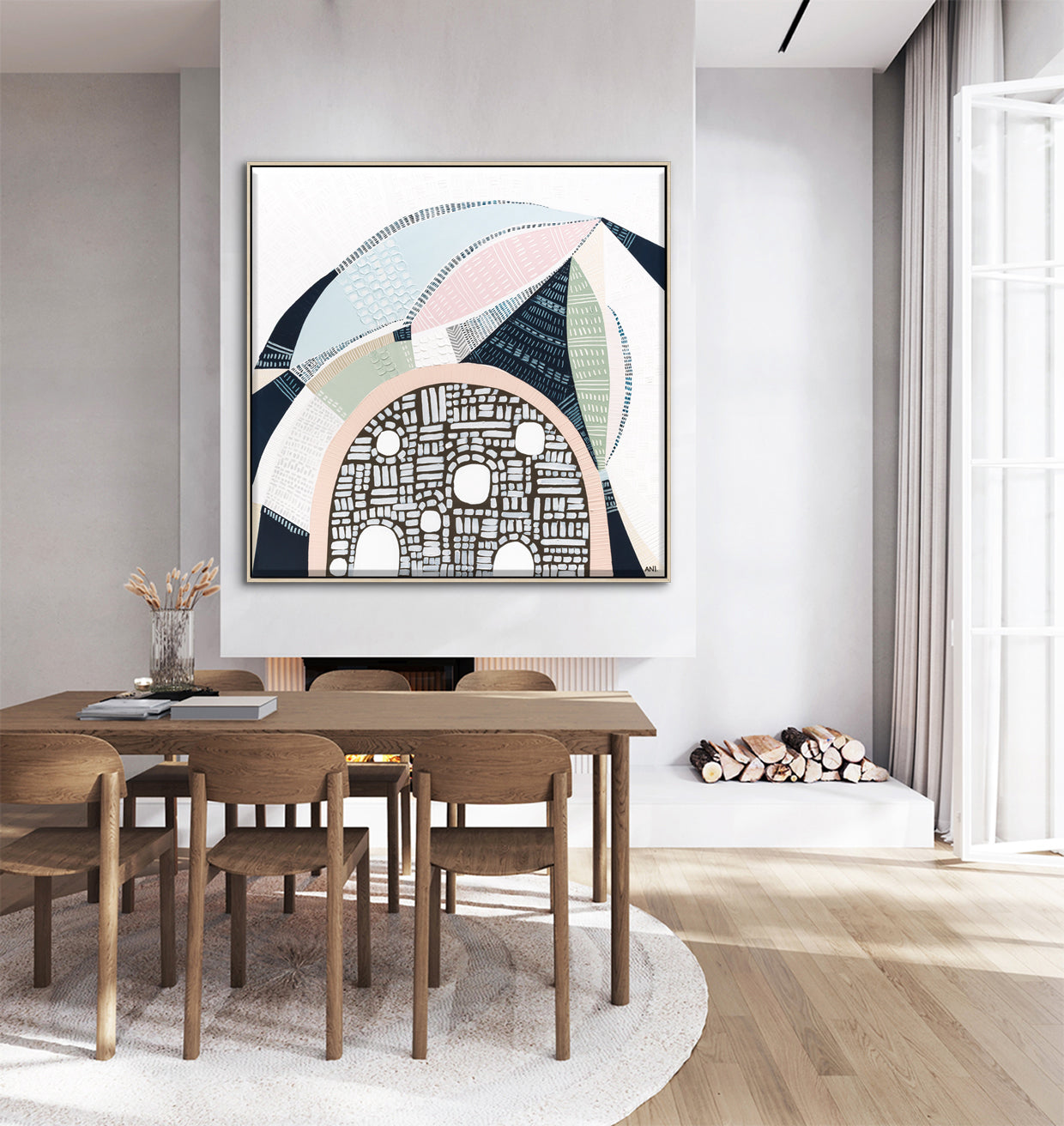 Pink Salt 2 by Ani Ipradjian, abstract Australian landscape painting inspired by the Pink Lake in Esperance Western Australia, showcasing vibrant pinks, teals, and textured layers, ideal for art collectors and modern interior design.