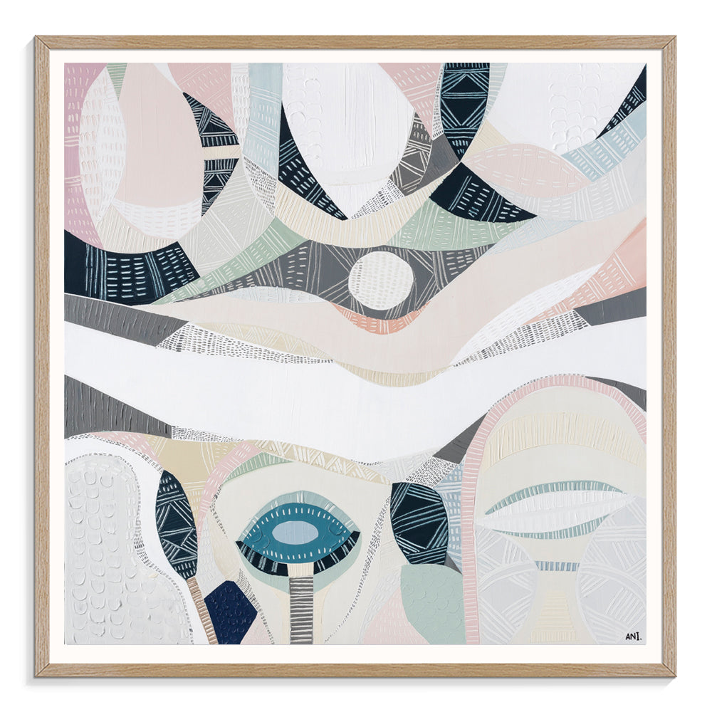 Pink Salt Lake art print by Australian artist Ani Ipradjian – abstract landscape inspired by Western Australia’s vibrant pink lakes, featuring bold pink hues, textured details, and natural coastal elements. Perfect for collectors of modern Australian art and nature-inspired wall decor.