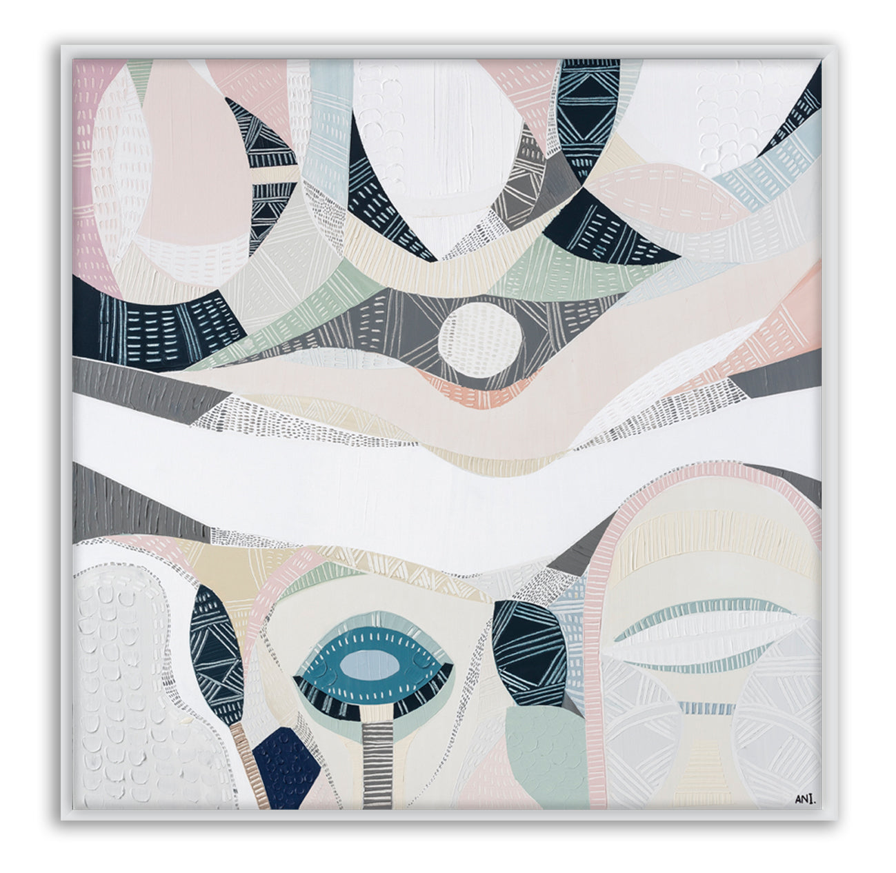 Pink Salt Lake art print by Australian artist Ani Ipradjian – abstract landscape inspired by Western Australia’s vibrant pink lakes, featuring bold pink hues, textured details, and natural coastal elements. Perfect for collectors of modern Australian art and nature-inspired wall decor.