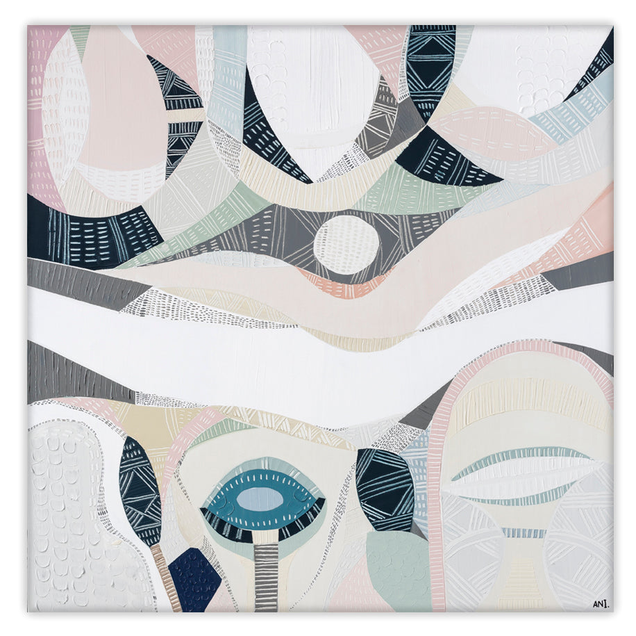 Pink Salt Lake art print by Australian artist Ani Ipradjian – abstract landscape inspired by Western Australia’s vibrant pink lakes, featuring bold pink hues, textured details, and natural coastal elements. Perfect for collectors of modern Australian art and nature-inspired wall decor.