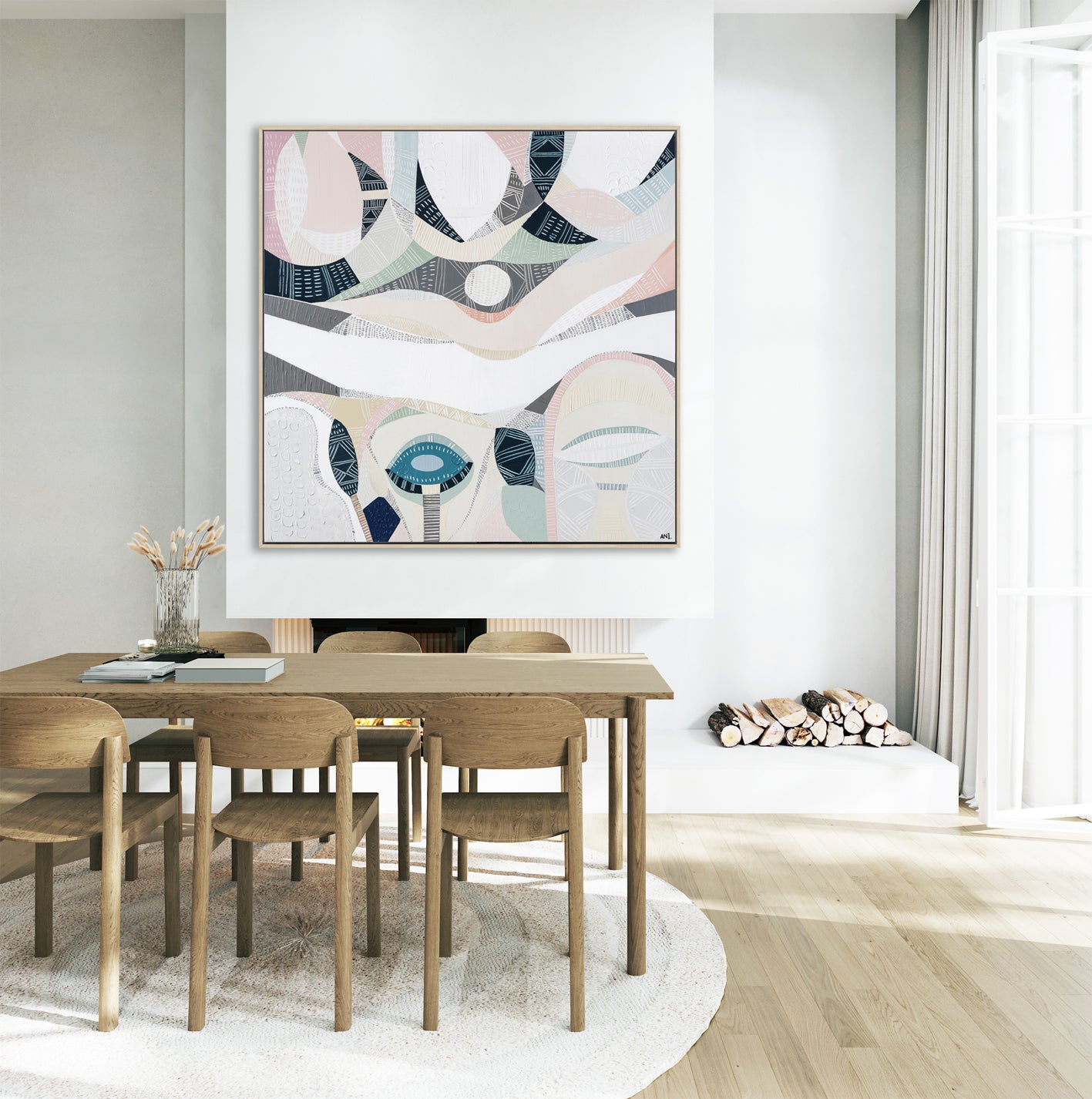 Pink Salt Lake art print by Australian artist Ani Ipradjian – abstract landscape inspired by Western Australia’s vibrant pink lakes, featuring bold pink hues, textured details, and natural coastal elements. Perfect for collectors of modern Australian art and nature-inspired wall decor.