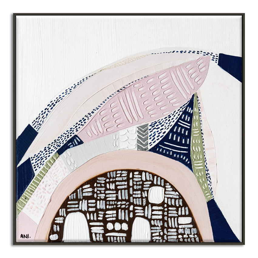 "Pink Salt Spirit art print by Ani Ipradjian. Inspired by Australia’s Pink Lakes with tribal patterns and abstract textures, perfect for Australian and international art collectors."