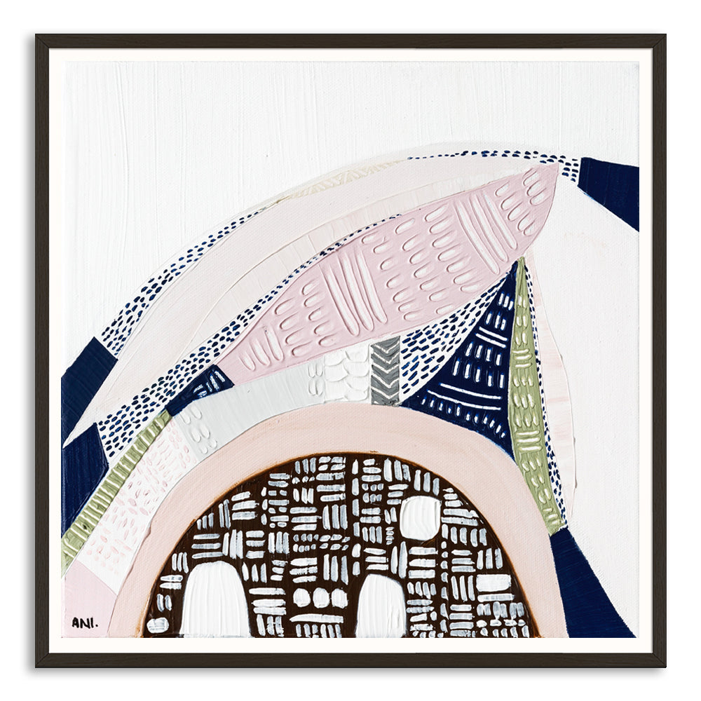 "Pink Salt Spirit art print by Ani Ipradjian. Inspired by Australia’s Pink Lakes with tribal patterns and abstract textures, perfect for Australian and international art collectors."