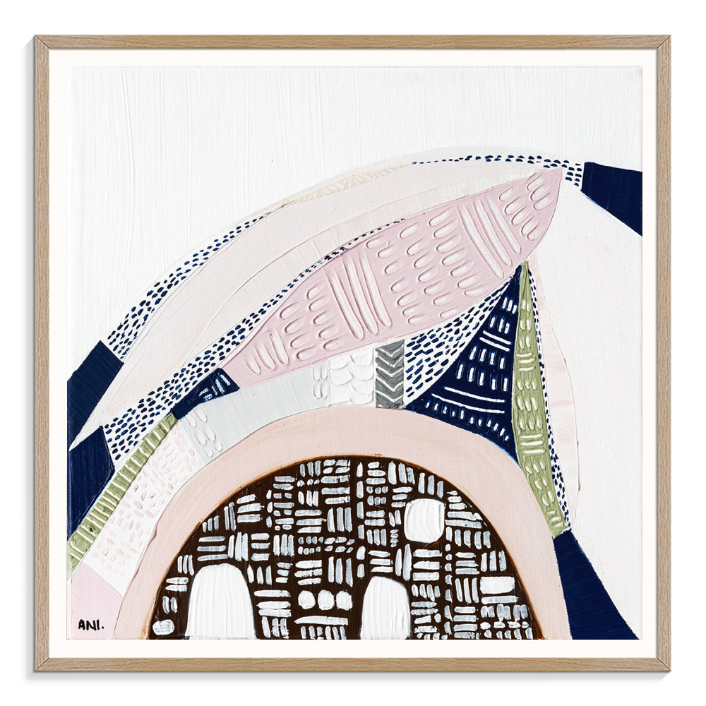 "Pink Salt Spirit art print by Ani Ipradjian. Inspired by Australia’s Pink Lakes with tribal patterns and abstract textures, perfect for Australian and international art collectors."