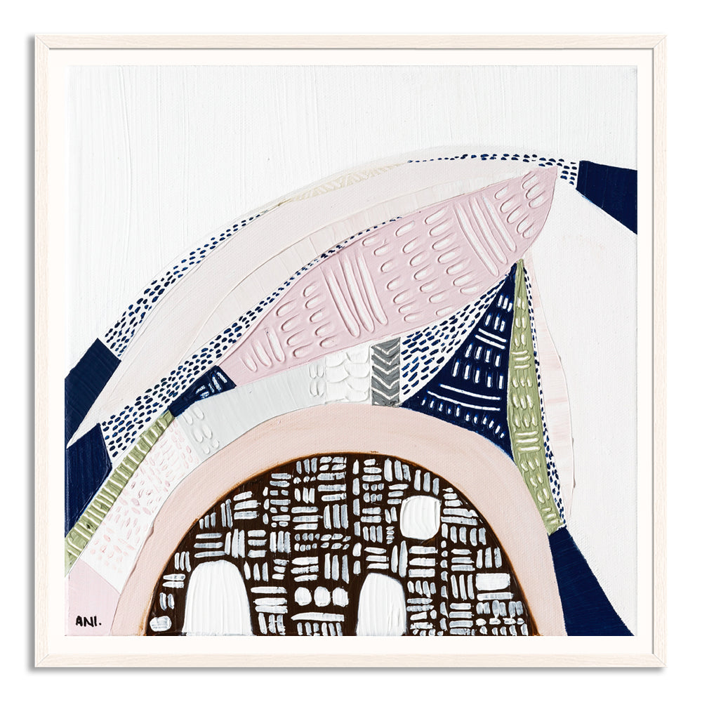 "Pink Salt Spirit art print by Ani Ipradjian. Inspired by Australia’s Pink Lakes with tribal patterns and abstract textures, perfect for Australian and international art collectors."