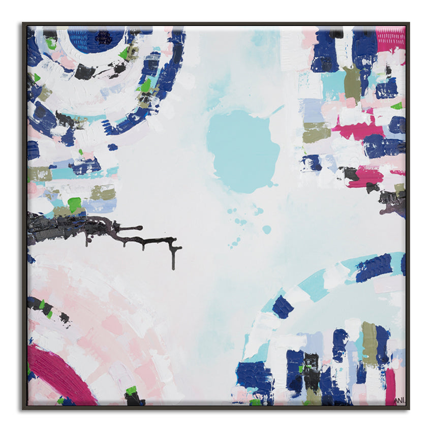 Port Melbourne Love print by Ani Ipradjian. Abstract Australian art inspired by Port Melbourne’s coastal charm, city skyline, and beachside beauty. Ideal for Australian and international collectors.