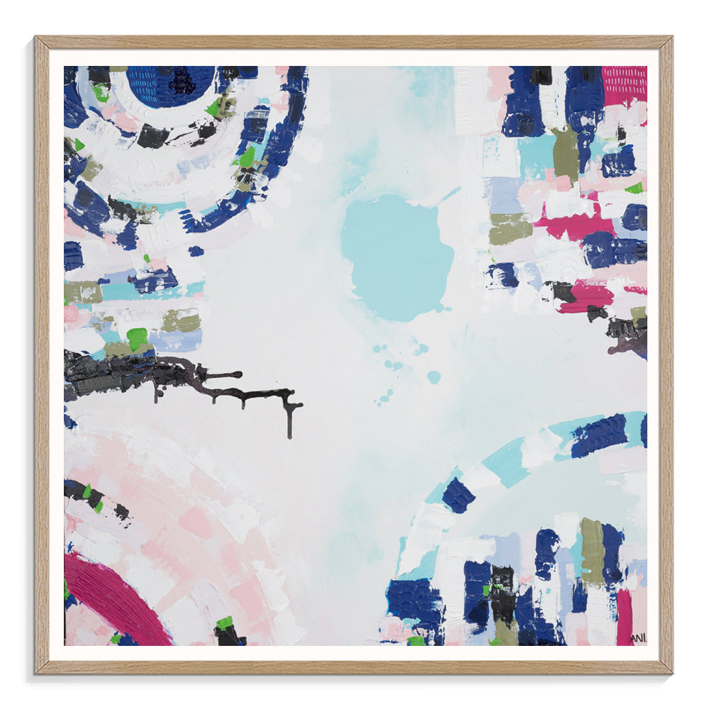 Port Melbourne Love print by Ani Ipradjian. Abstract Australian art inspired by Port Melbourne’s coastal charm, city skyline, and beachside beauty. Ideal for Australian and international collectors.