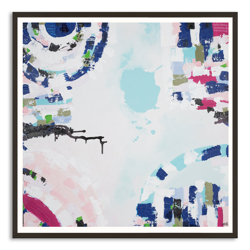 Port Melbourne Love print by Ani Ipradjian. Abstract Australian art inspired by Port Melbourne’s coastal charm, city skyline, and beachside beauty. Ideal for Australian and international collectors.