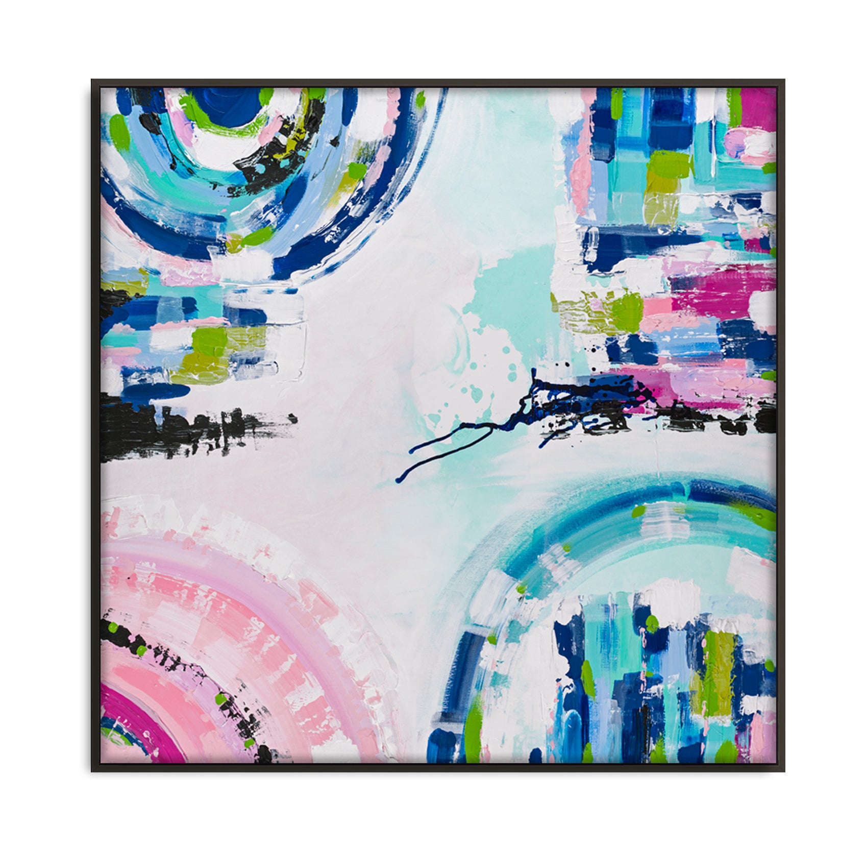 Port Melbourne Spirit print by Ani Ipradjian – abstract Australian coastal artwork inspired by Melbourne’s city-meets-sea landscape, featuring bold colours and beach motifs.
